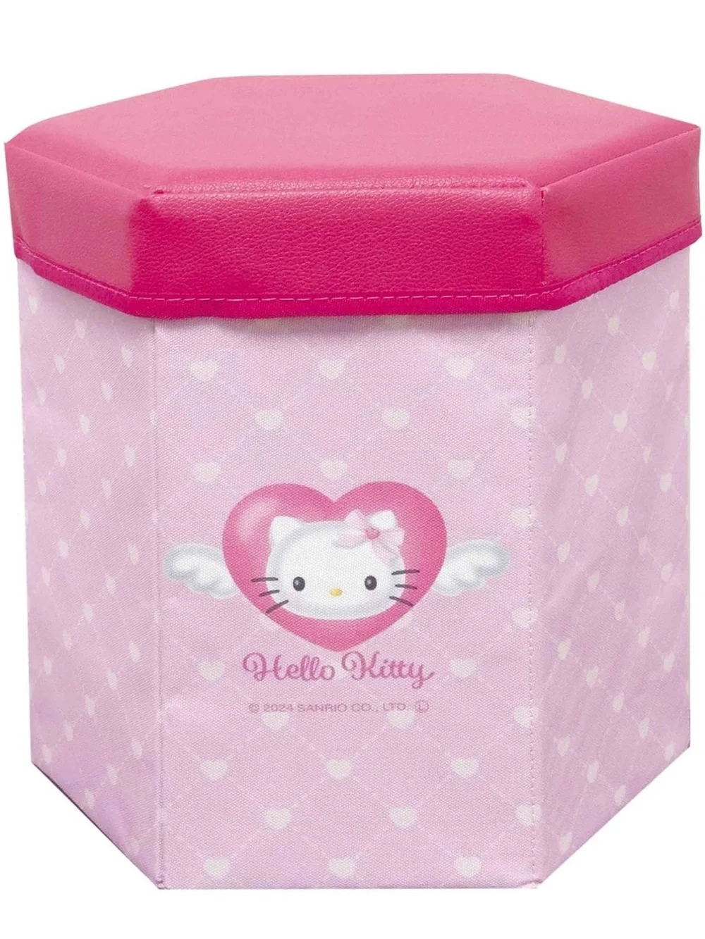Hello Kitty Pink Angel Folding Toy Storage Stool Chair Japan Exclusive NWT